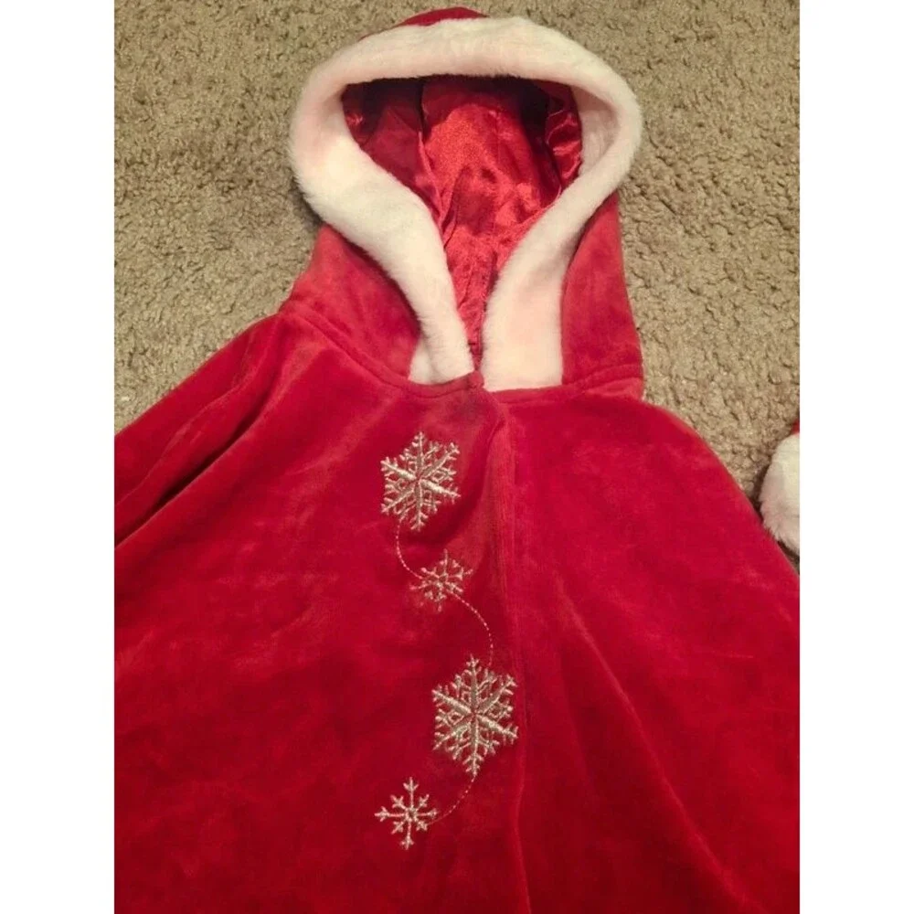 Vintage Miniwear brand Santa dress w/matching hooded cape